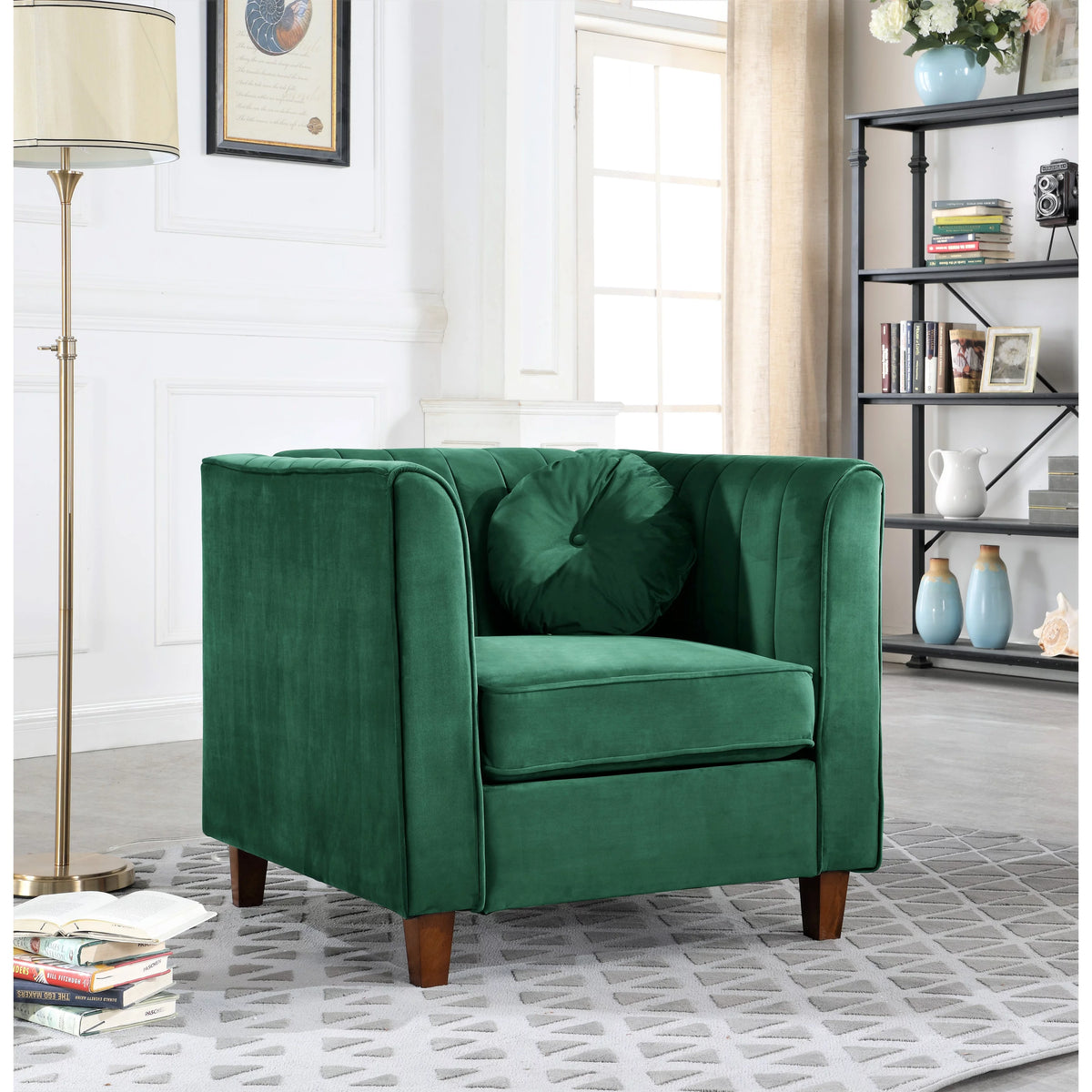 Black Velvet Chesterfield Chair T8556