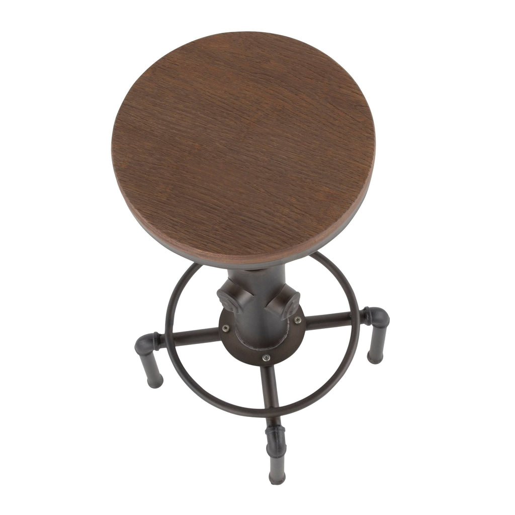 Industrial Barstool in Metal and Wood (Red) A710449
