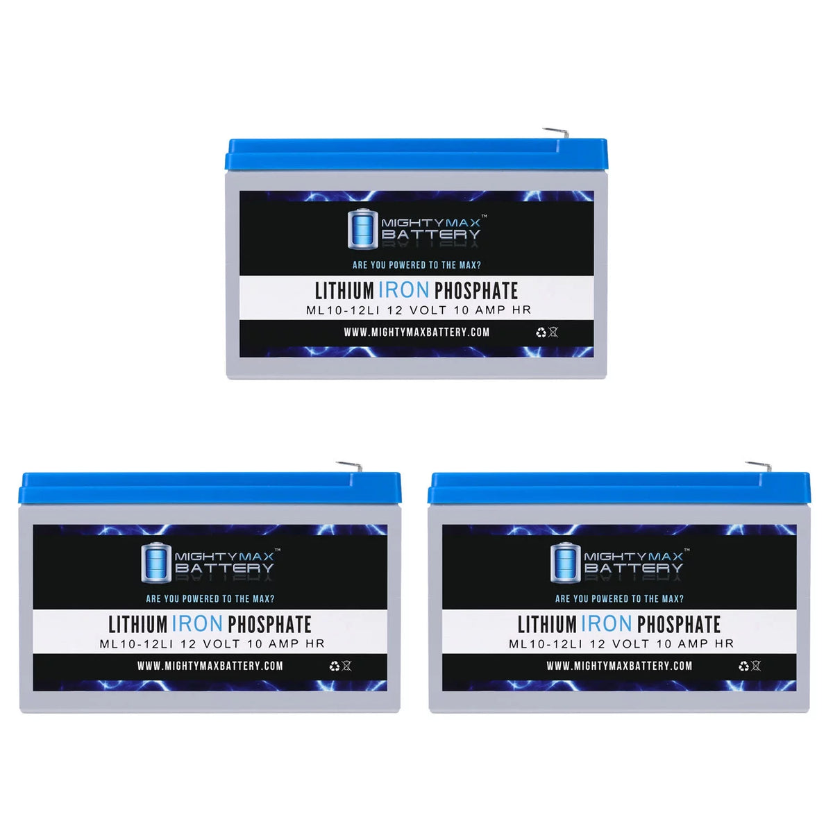 12V 10AH Lithium Replacement Battery 3 Pack P7714