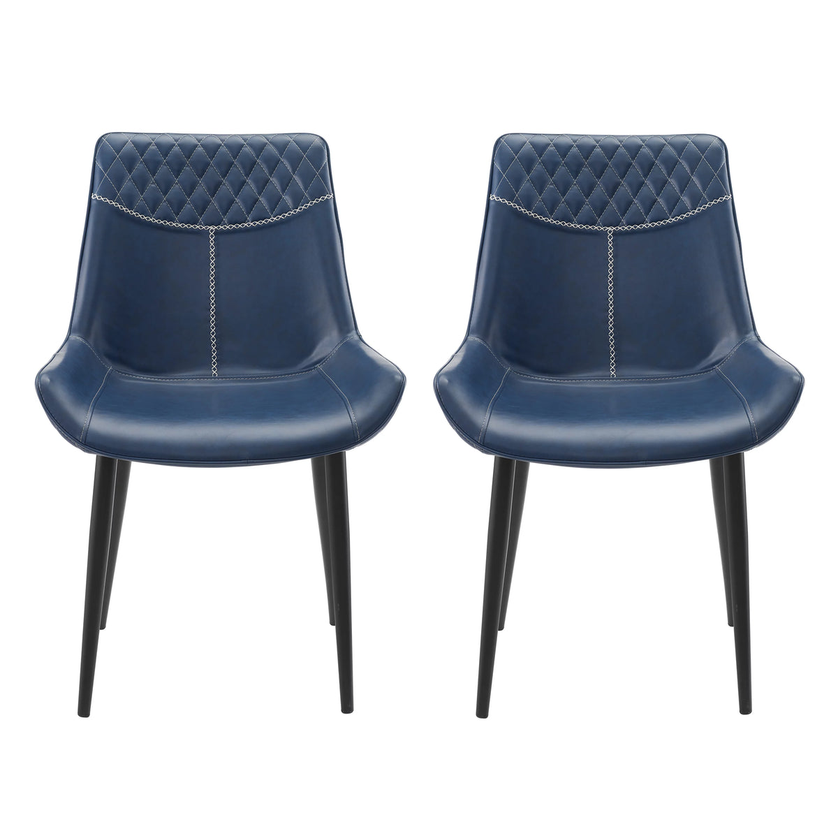Set of 2 Blue Faux Leather Dining Chairs H545