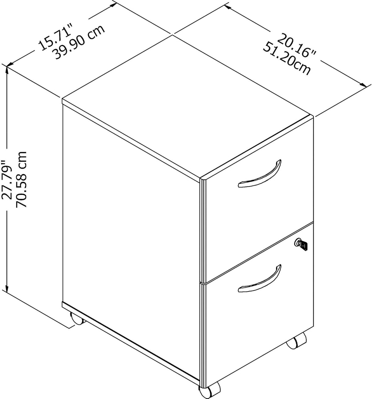 2 Drawer Mobile File Cabinet, Sand Oak Q349