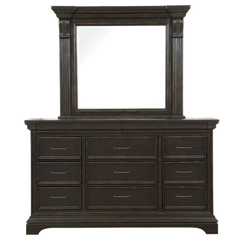 11 Drawer Wood Dresser with Mirror X47764