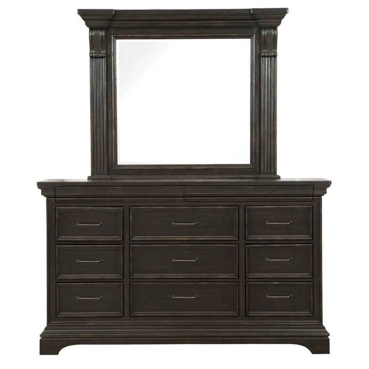 11 Drawer Wood Dresser with Mirror X47764