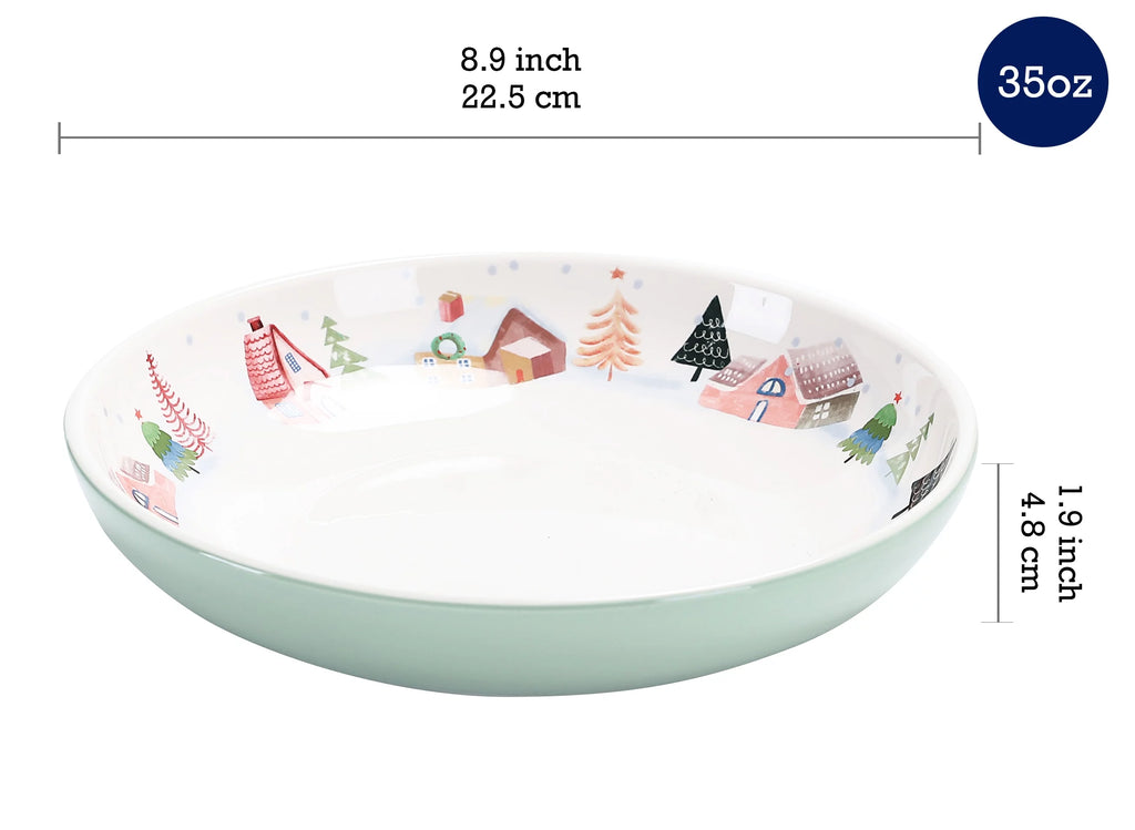 Ceramic 35oz Dinner Bowls Set of 4 D9495