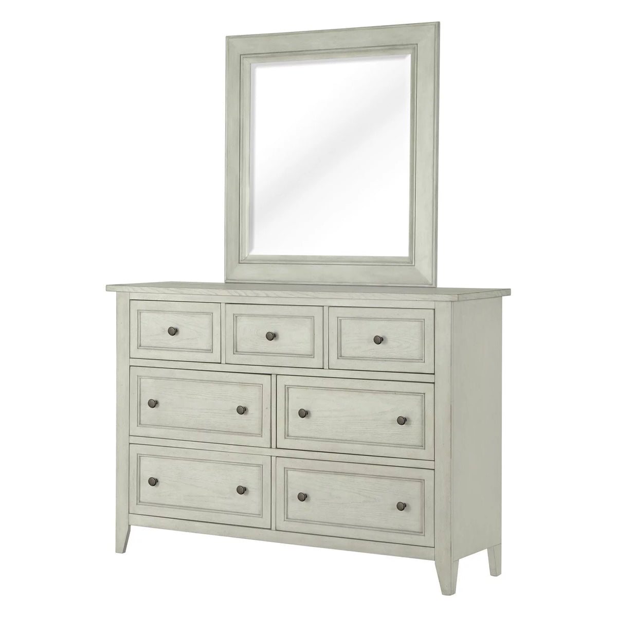 Weathered White Framed Mirror J322697