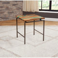 Natural Wood and Emerald Green Inlay End Table F4341