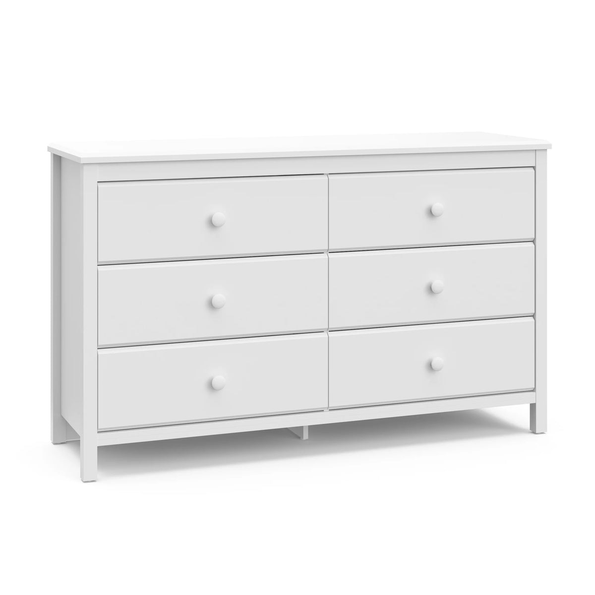 White 6 Drawer Kids Double Dresser L5203