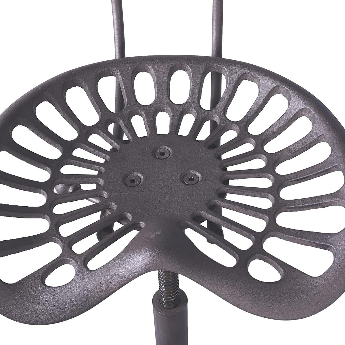 Rust Industrial Cast Iron Tractor Seat Bar Stool with Back C852675