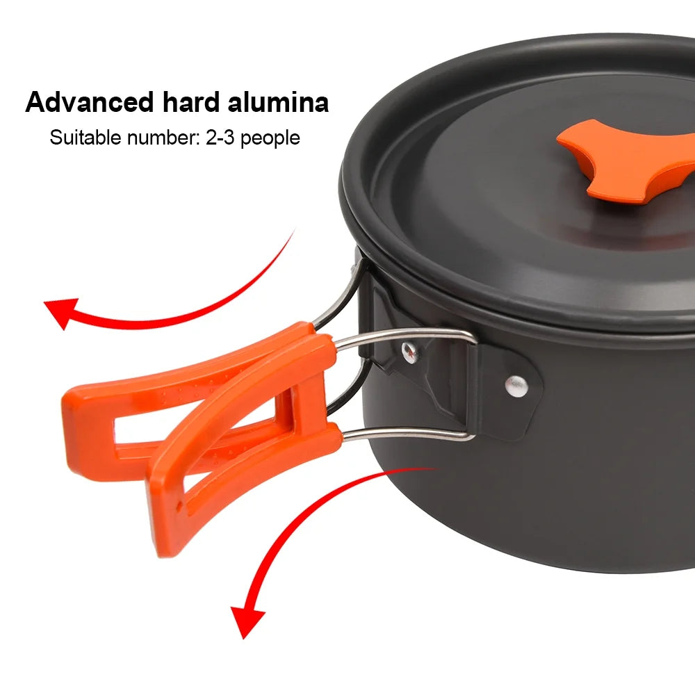 10Pcs Non-stick Aluminum Camping Cookware Set S967