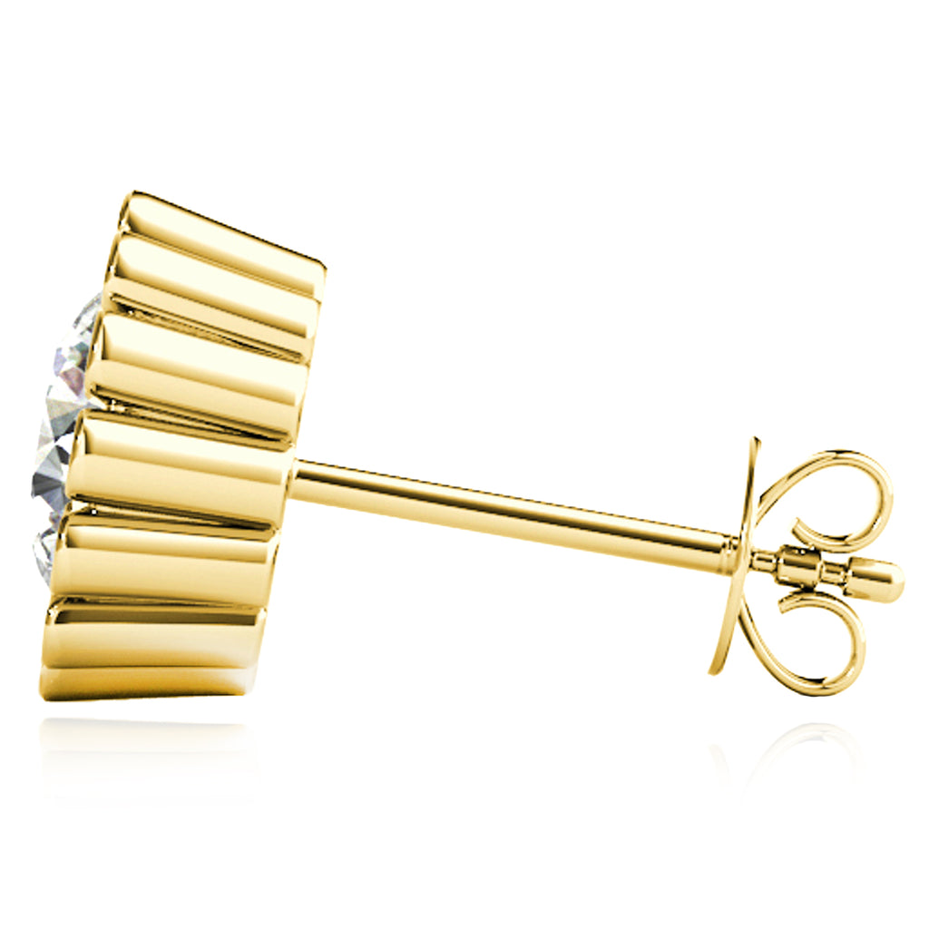 14K Gold Flower Stud Earrings K712036