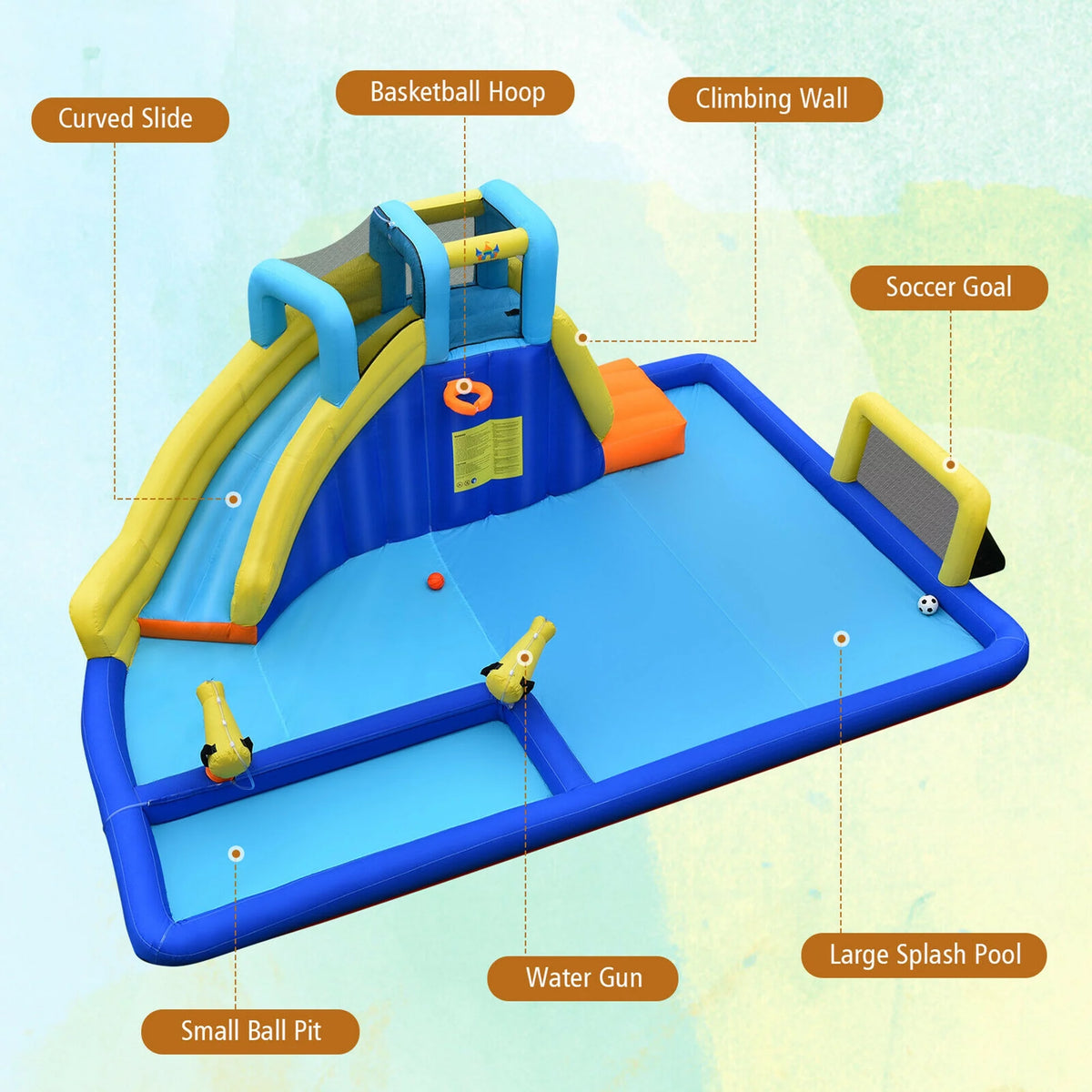 Inflatable Climbing Wall Water Slide Bounce House S51821