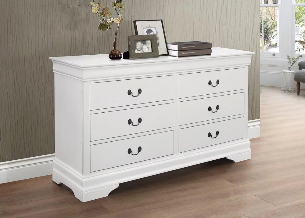 White 6-Drawer Wood Dresser S53476