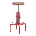 Industrial Barstool in Metal and Wood (Red) A710449