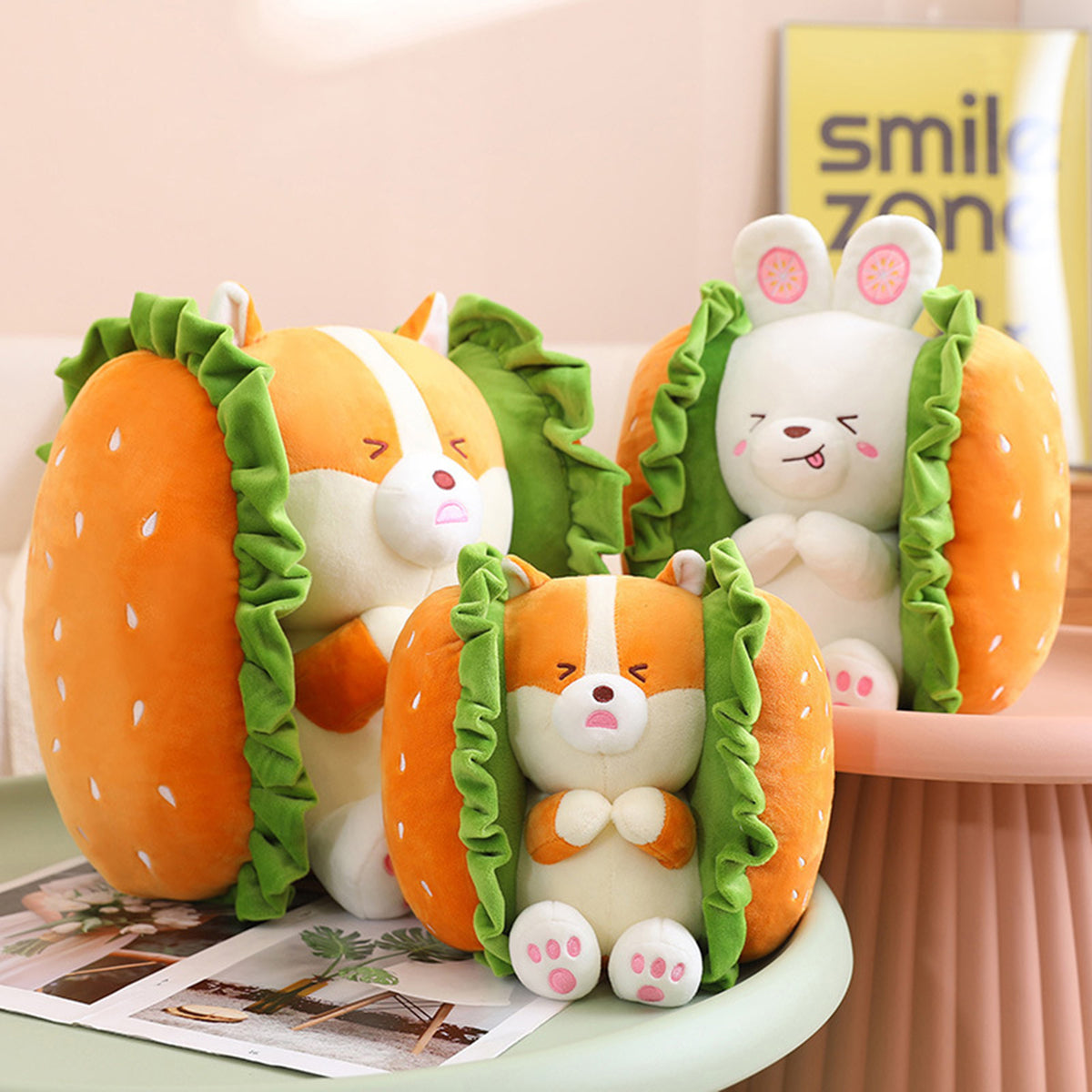 Fuzzy Hamburger Plush Toy U946
