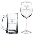Medicine Mug and Wine Glass Set G455