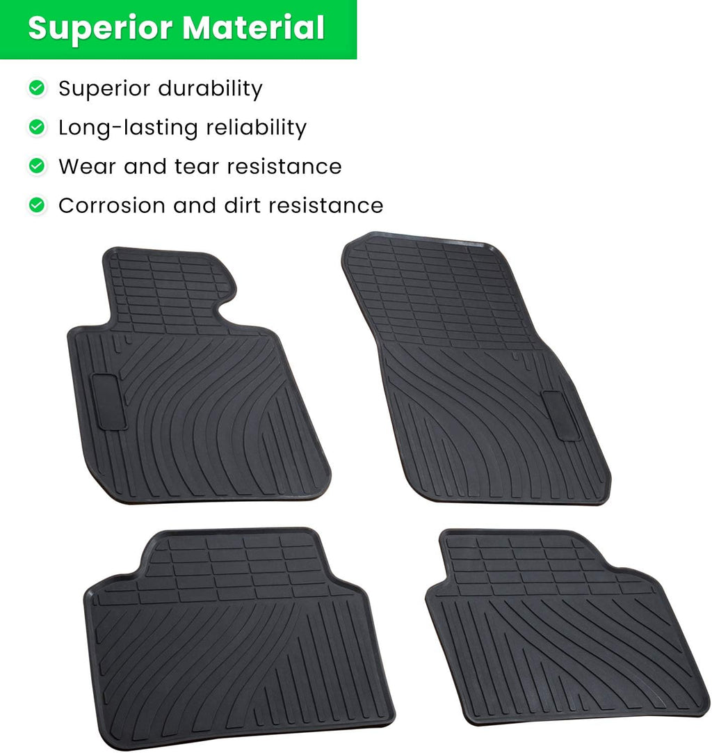 Heavy Duty Rubber Car Liner Black 4PCS G2200