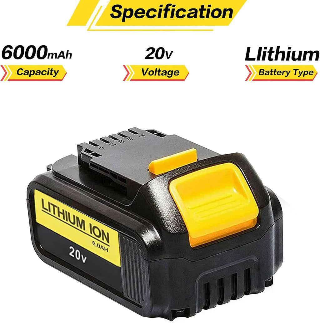 2 Pack 6.0 Ah 20Volt Lithium Ion Replacement Battery Y540