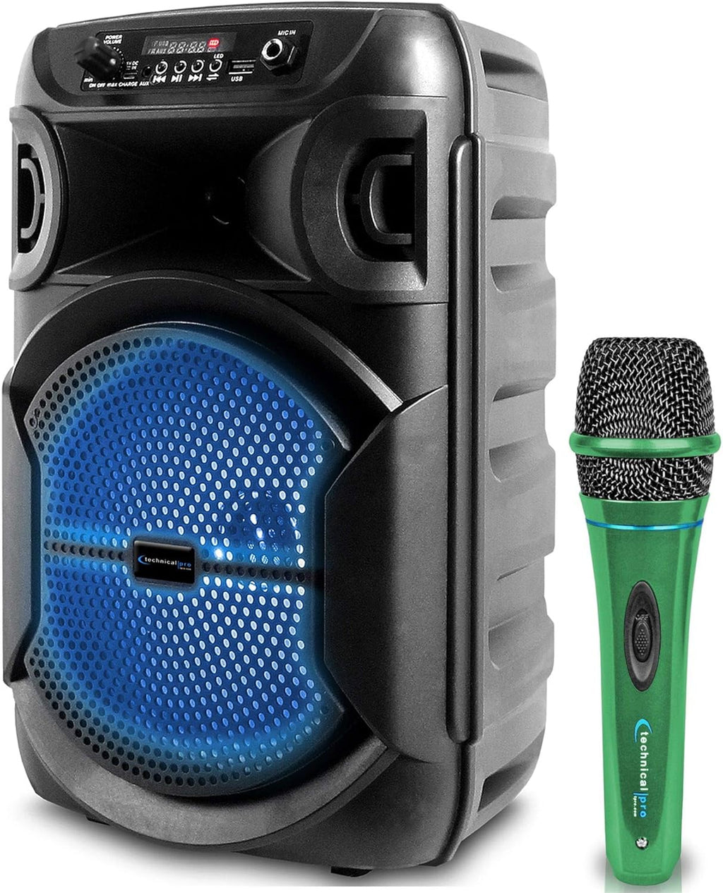 8 Inch Portable Bluetooth Karaoke Speaker with Microphone, Pack of 2 C4641