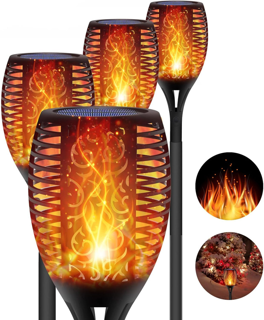 6 Pack Solar Powered LED Torch Lights E784882