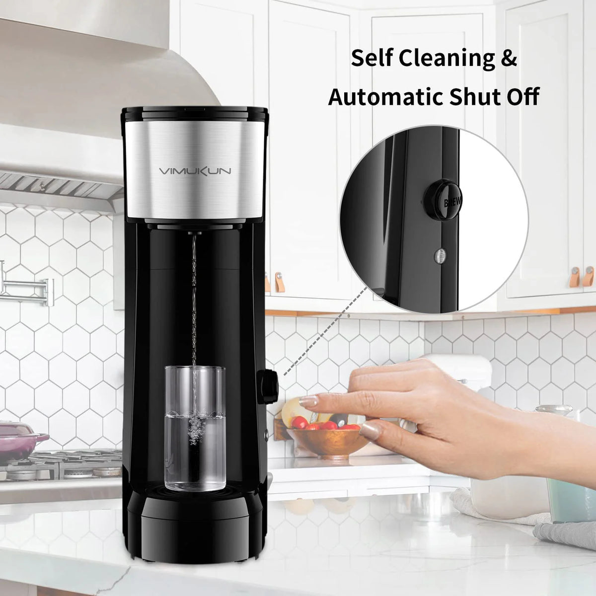 Single Serve Coffee Maker with 6 to 14oz Reservoir, Mini Size E39396