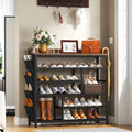 Black 6 Tier Metal Shoe Rack S837670