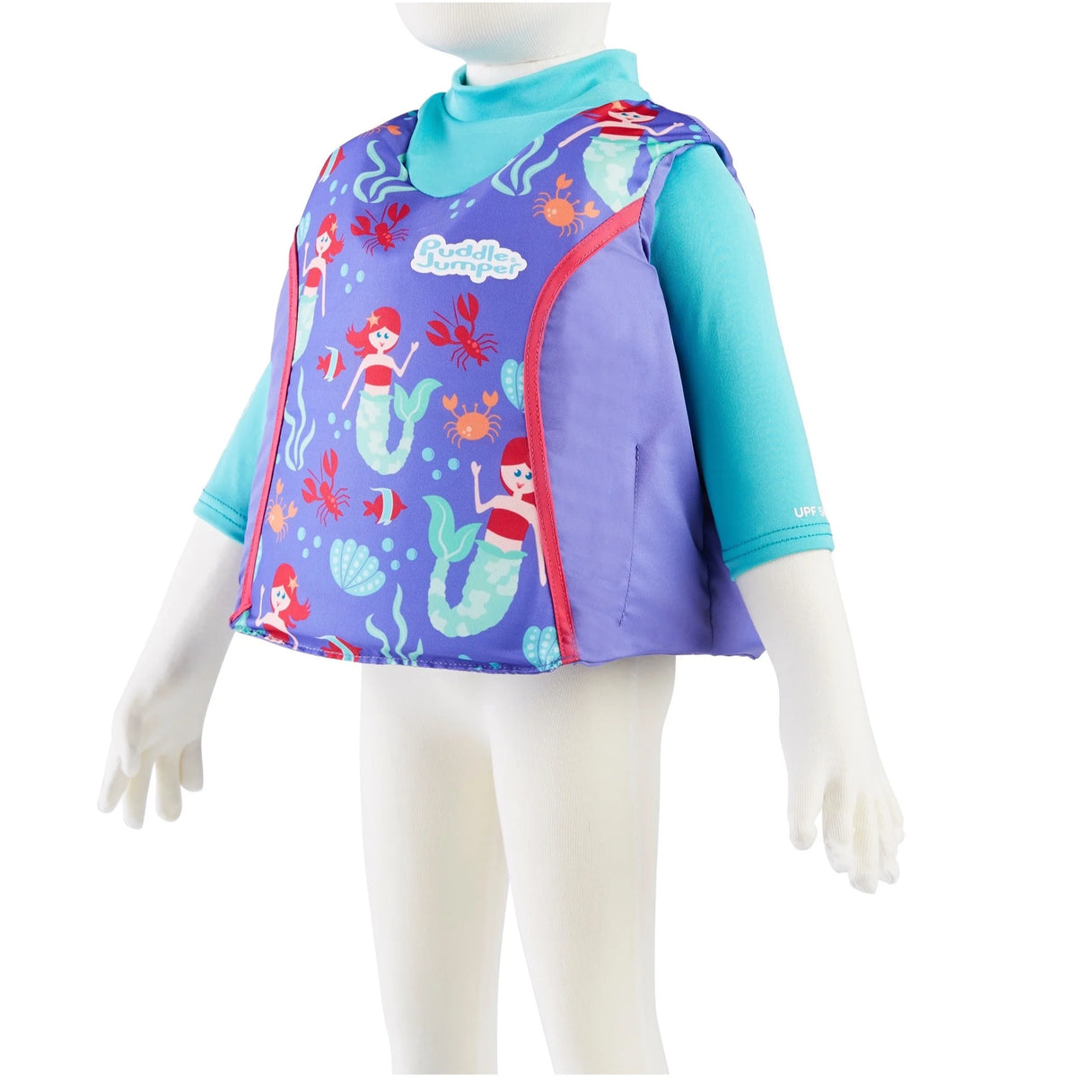 Mermaid 2-in-1 Life Vest with Rash Guard for Children 33-55 Pounds Q91185
