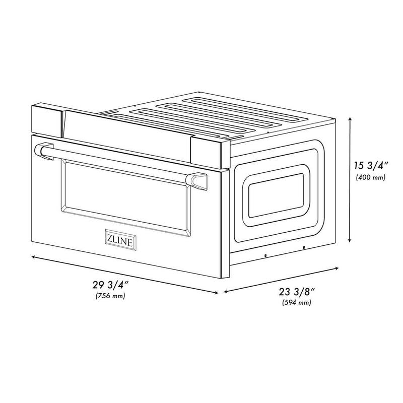 Built-In Microwave Drawer in Black Stainless Steel L897310