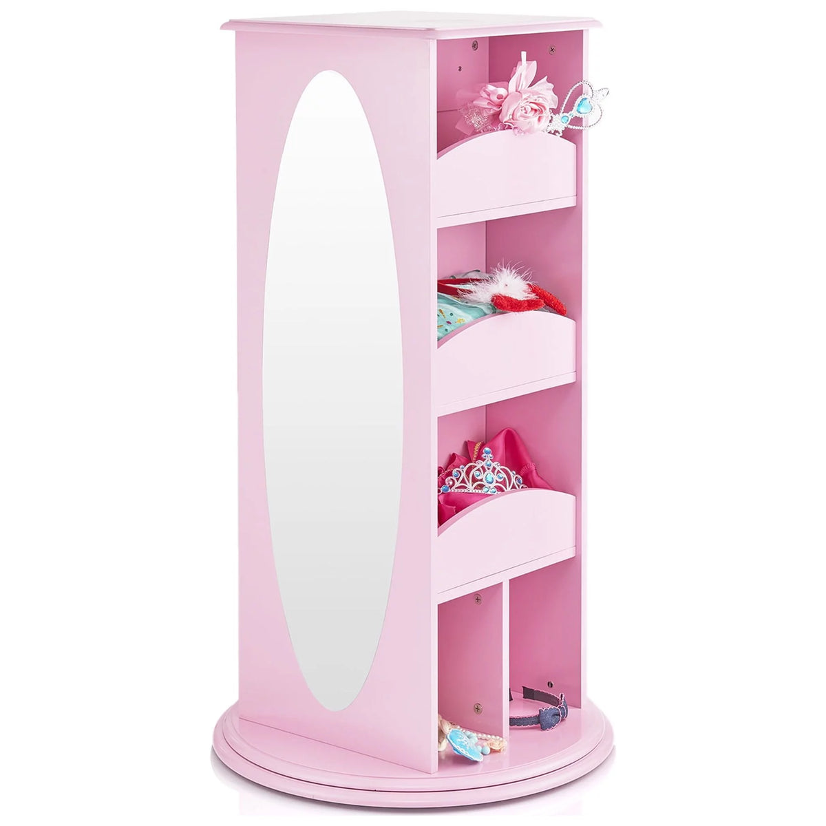 Pink Rotating Dress-Up Storage Armoire with 2 Mirrors R956