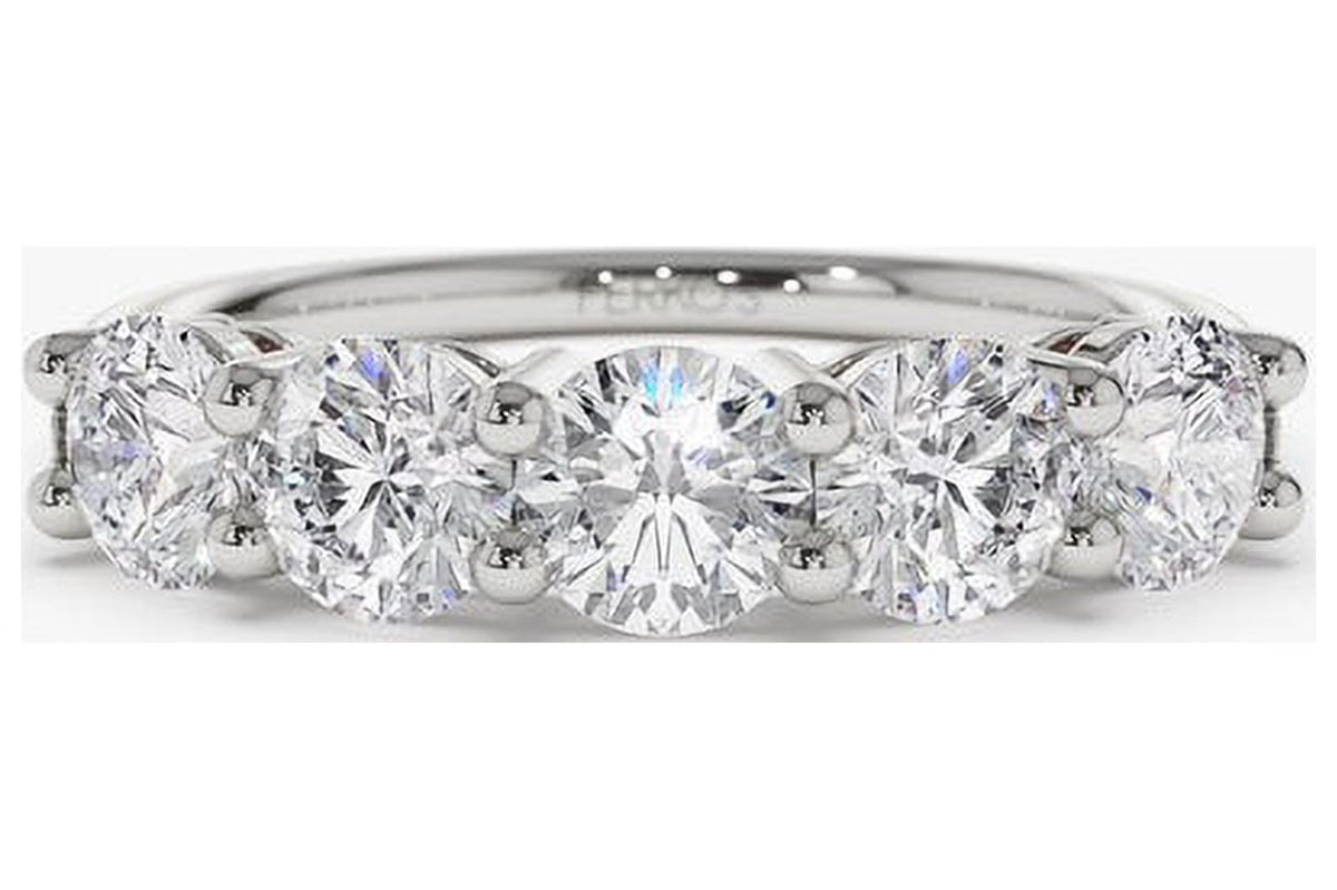 Solid 950 Platinum Moissanite Engagement Band L472
