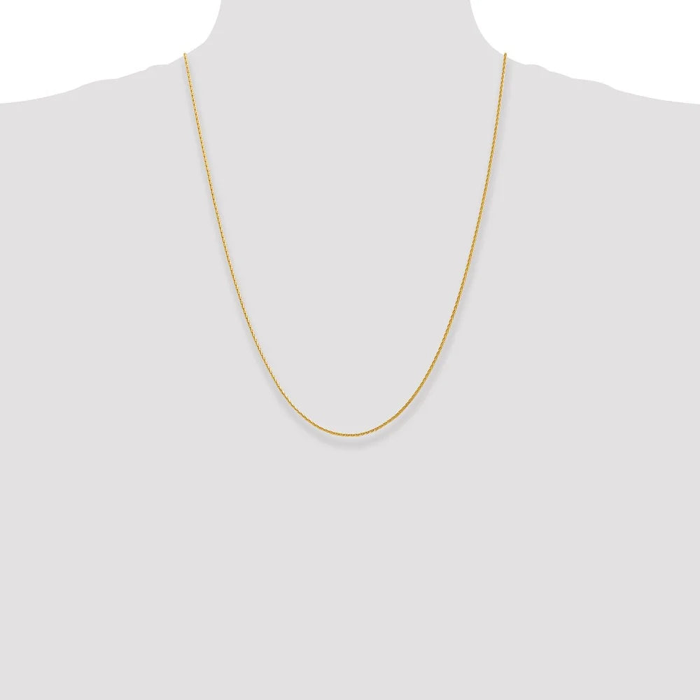 14kt Yellow Gold Diamond Cut Wheat Chain 24 inch Lobster Clasp G8600