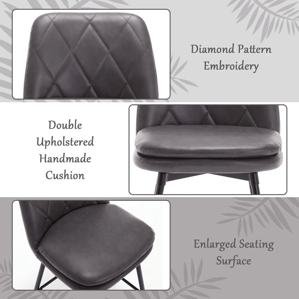 26" Swivel Counter Height Faux Leather Bar Stools Set of 4 Gray S7981