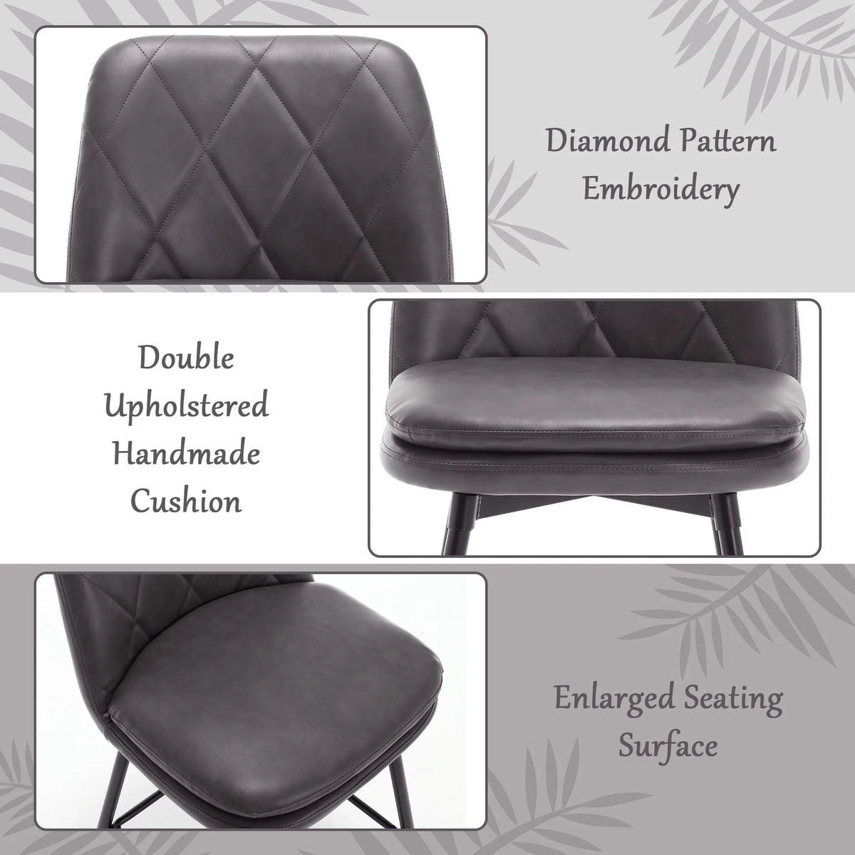26" Swivel Counter Height Faux Leather Bar Stools Set of 4 Gray S7981