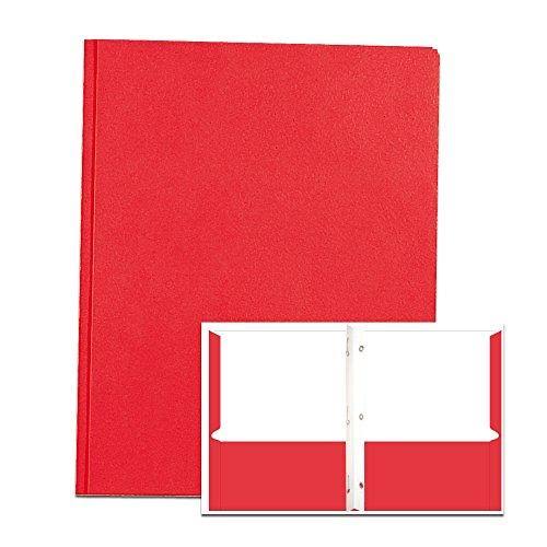 Red 2-Pocket Folders with Prongs, 25/Box H938353