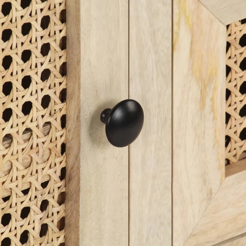 Solid Mango Wood and Natural Cane Sideboard N326