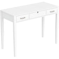 40"L 2-Drawers 1-Foldable Mirror Computer Desk/Vanity in White N46489