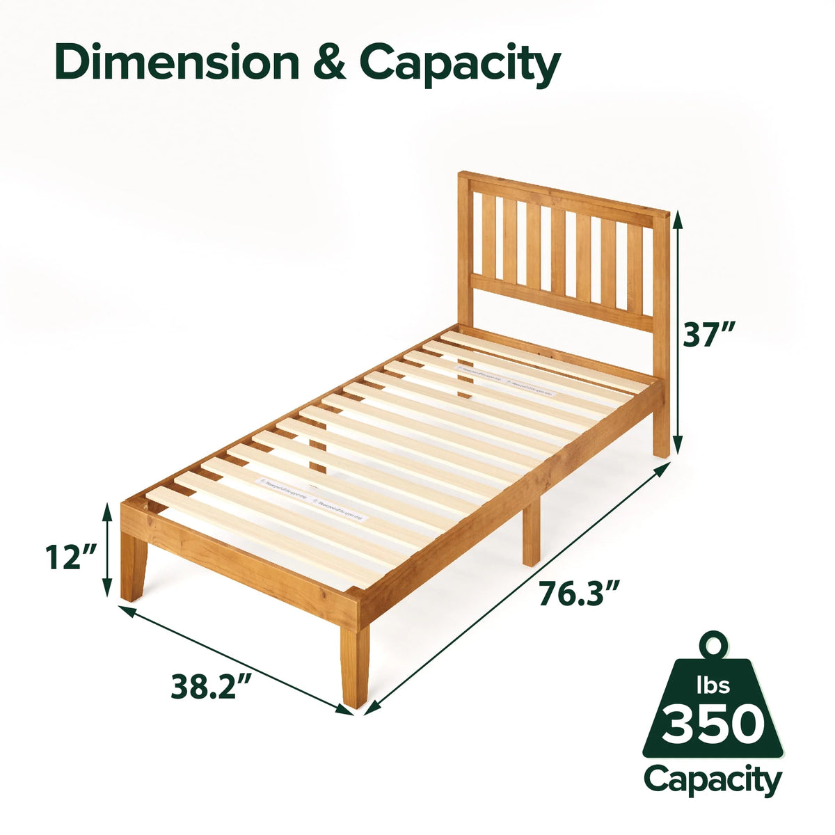 Wood Platform Bed with Headboard, Full H20824