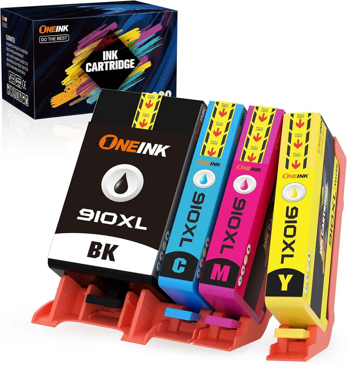 4Packs Ink Cartridges for HP Officejet Pro Printers (BK/C/M/Y) H434