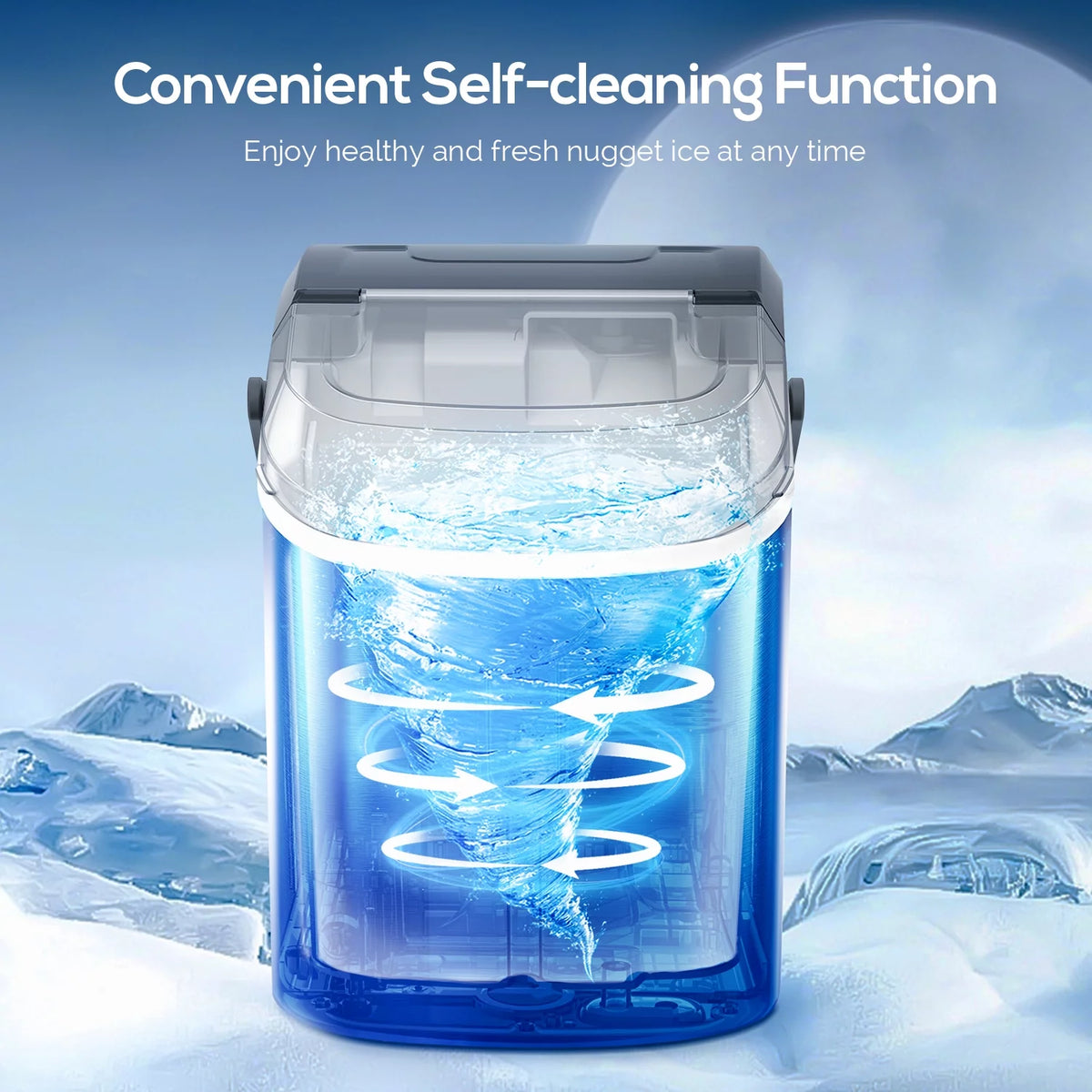 Portable Compact Nugget Ice Maker with Handle Q70127