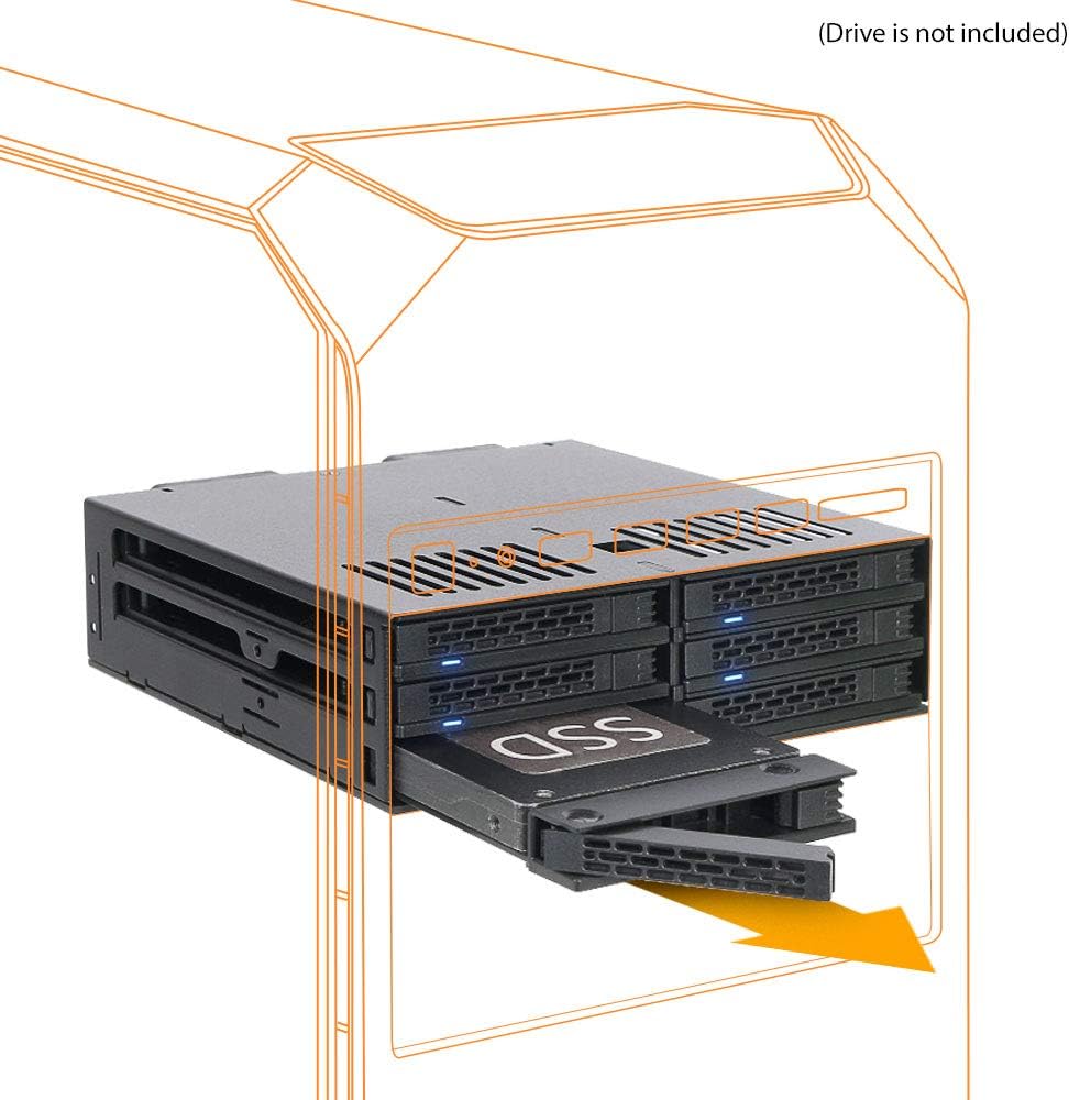 6 x 2.5" SATA HDD / SSD Hot Swap Cage for External 5.25" Bay Y52091