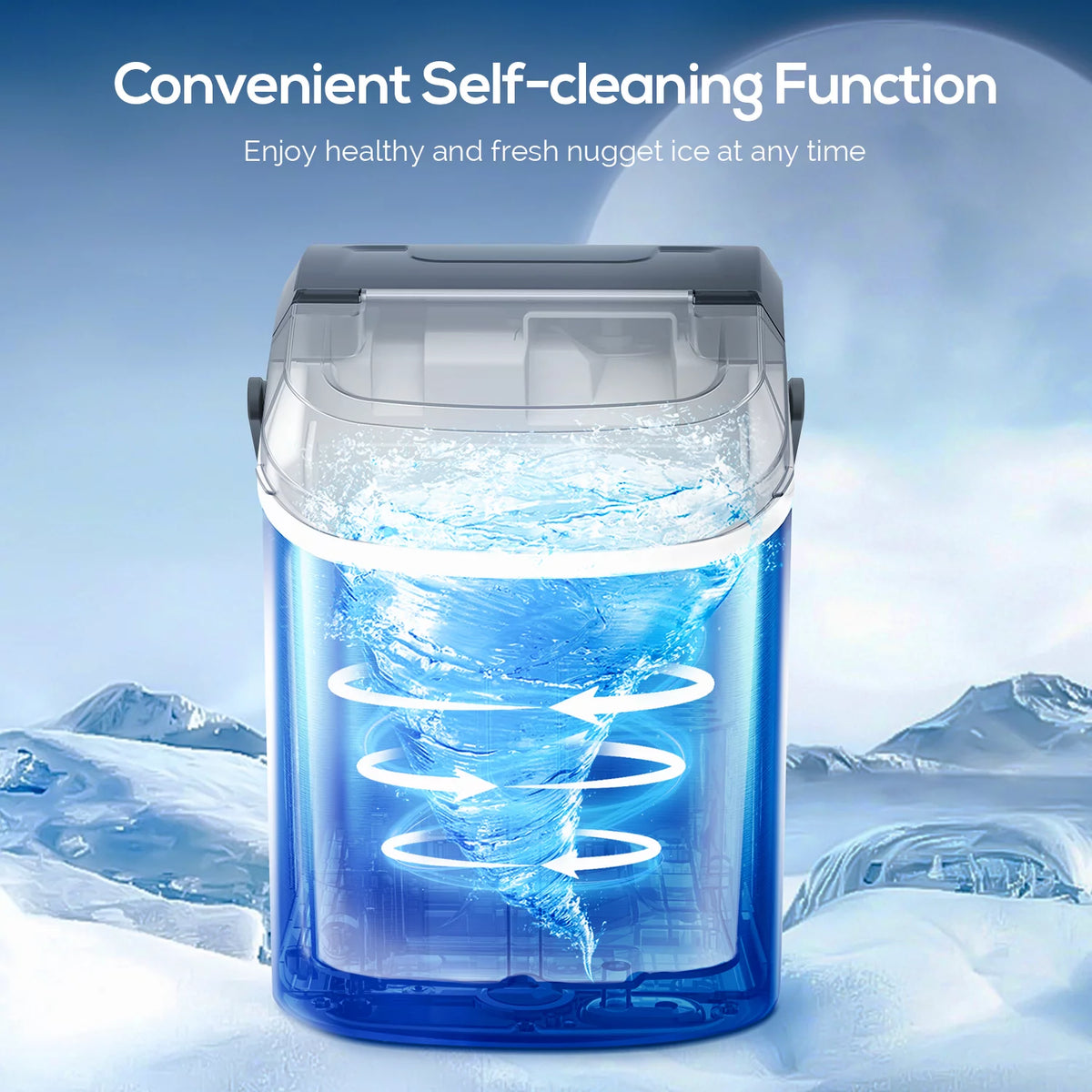 Portable Compact Nugget Ice Maker with Handle Q70127