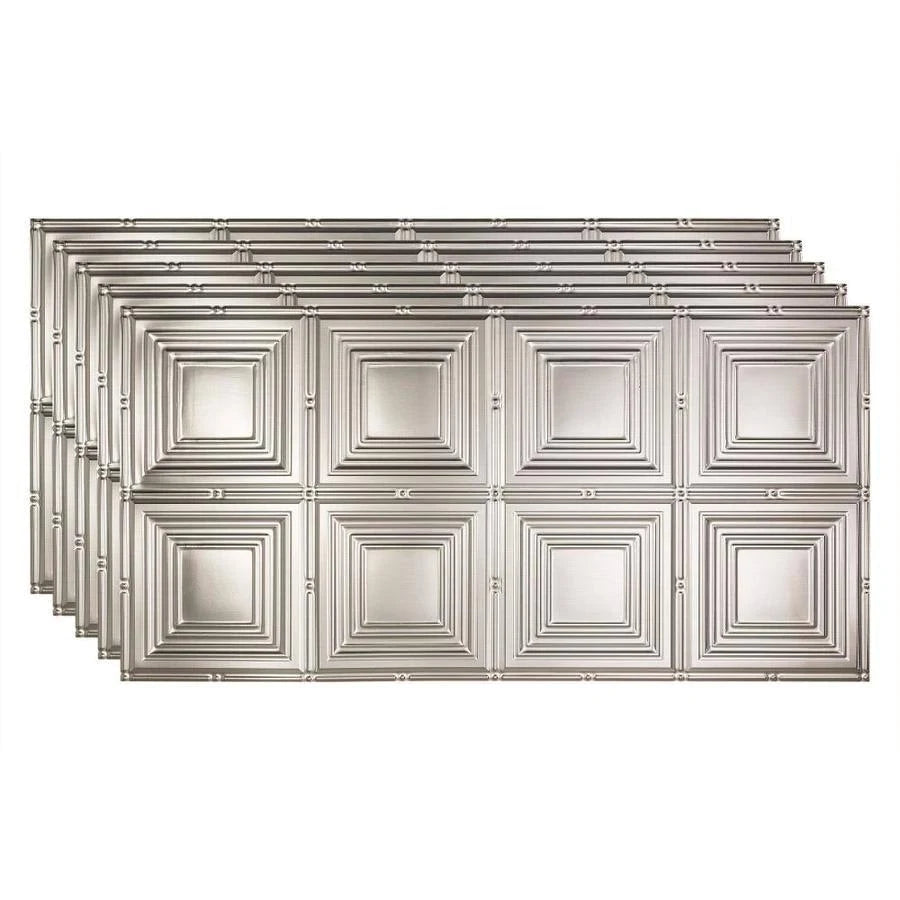 Brushed Aluminum Glue Up Ceiling Tile 5 Pack H518