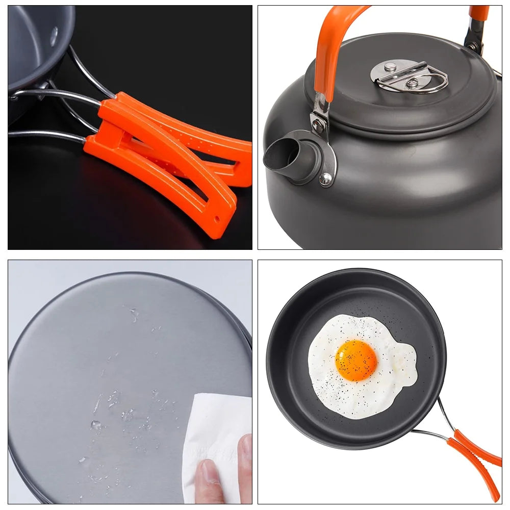 10Pcs Non-stick Aluminum Camping Cookware Set S967