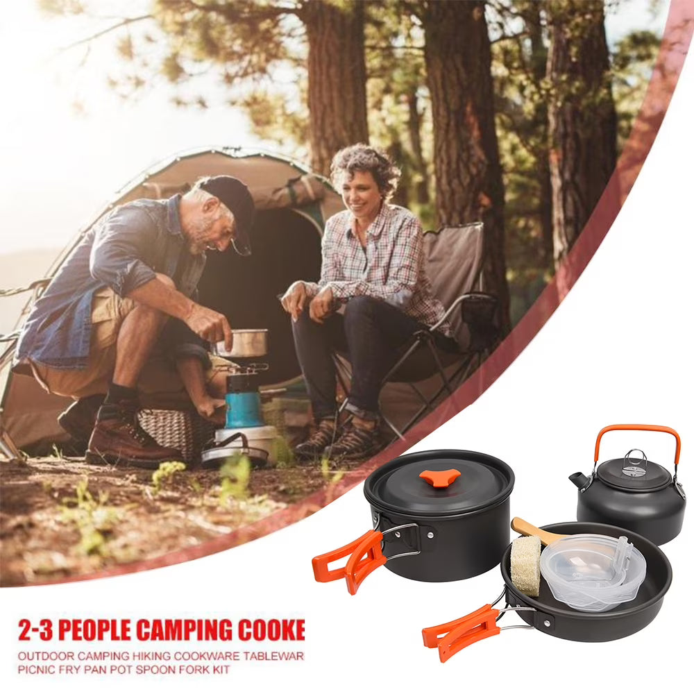 10Pcs Non-stick Aluminum Camping Cookware Set S967