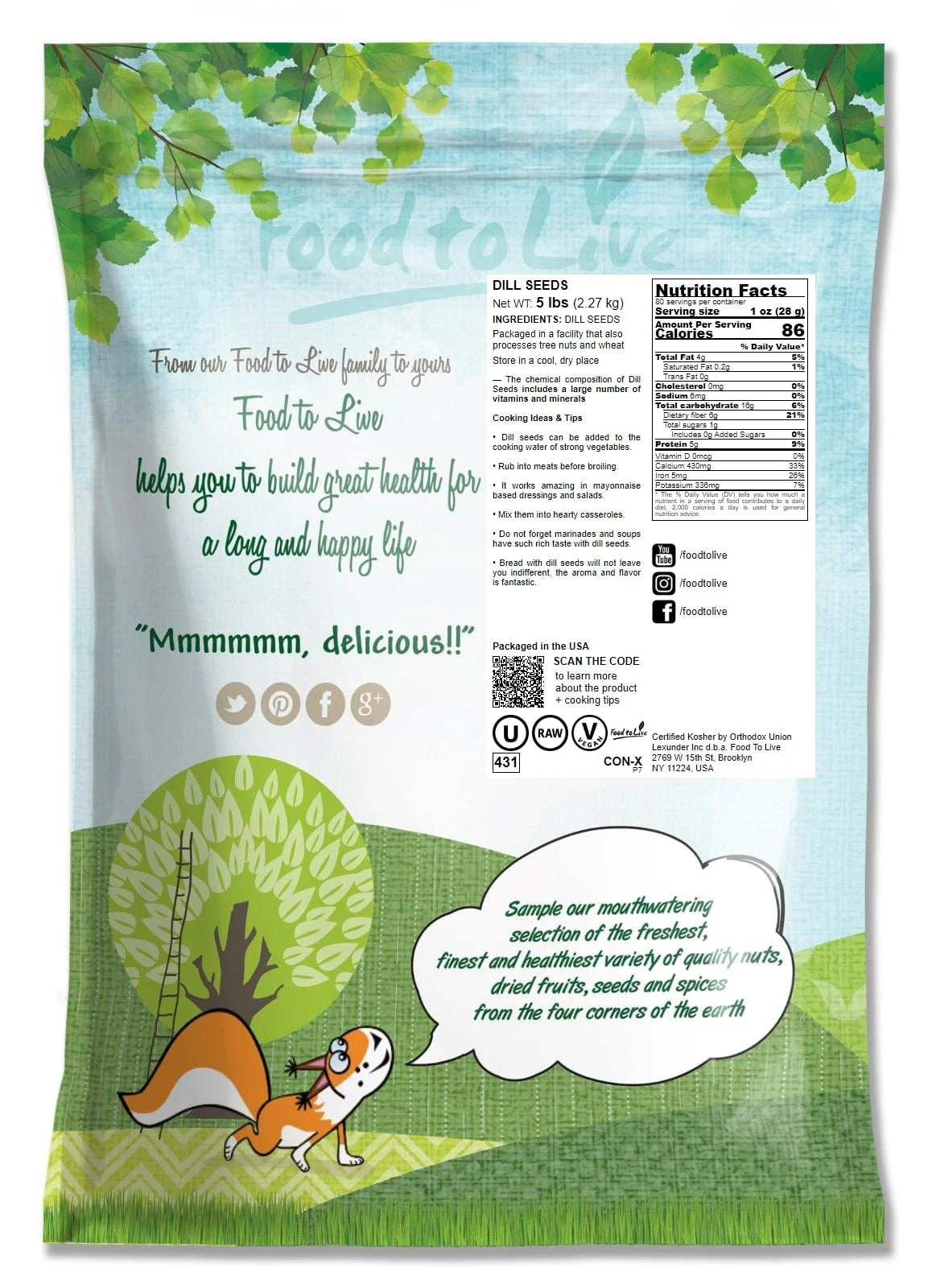Dill Seeds, 5 Pounds R1562