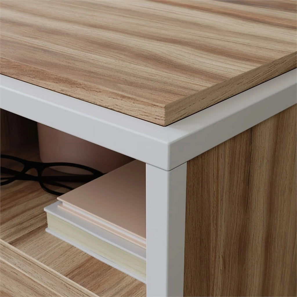 Kiln Acacia Brown Engineered Wood Metal Desk X3508