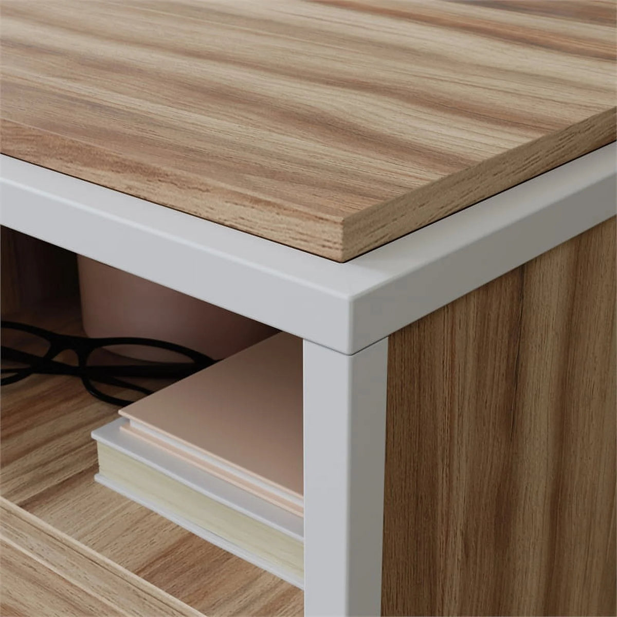 Kiln Acacia Brown Engineered Wood Metal Desk X3508