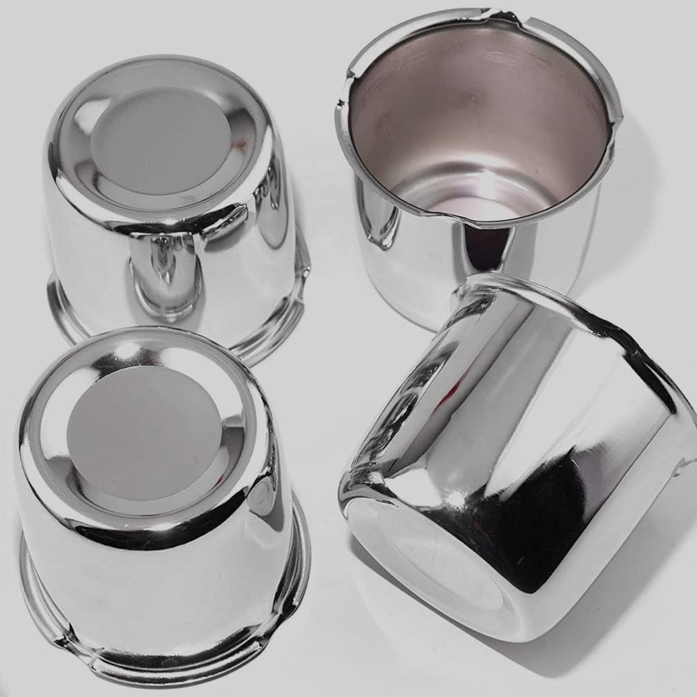 4pcs Chrome Silver Push Through Wheel Center Caps for 4.25 Center Bore Trailer Wheel Rim K9519
