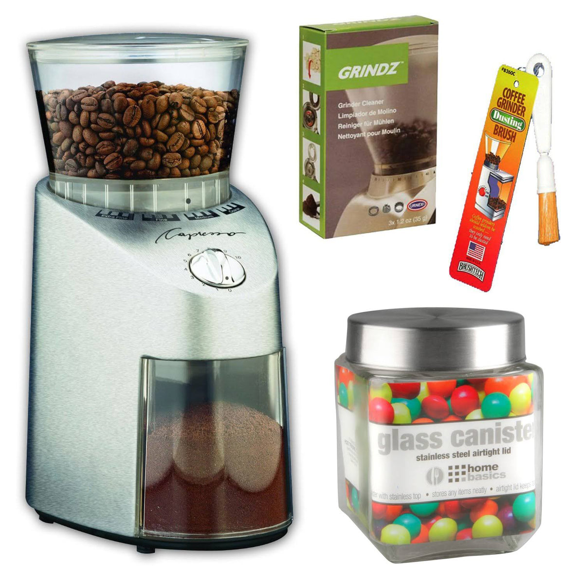 Conical Burr Grinder with Grinder Cleaner and Brush J6353