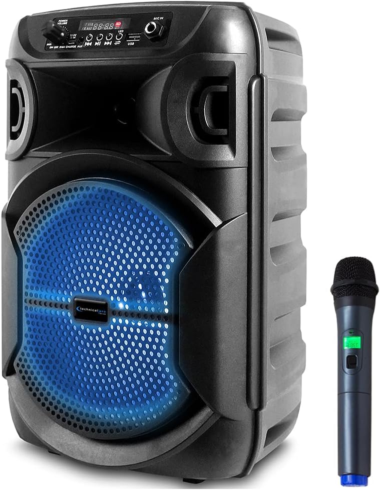 8 Inch Portable Bluetooth Karaoke Speaker with Microphone, Pack of 2 C4641