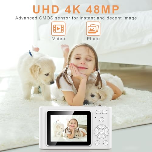 Pink 4K 48MP Point and Shoot Digital Camera with 64GB SD Card E8159